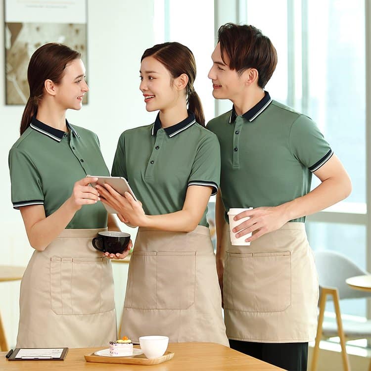 Áo thun quán cà phê màu bộ đội